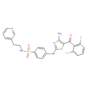 746629-48-1  Benzenesulfonamide,4-[[4-amino-5-(2,6-difluorobenzoyl)-2-thiazolyl]amino]-N-[2-(3-pyridinyl)ethyl]-