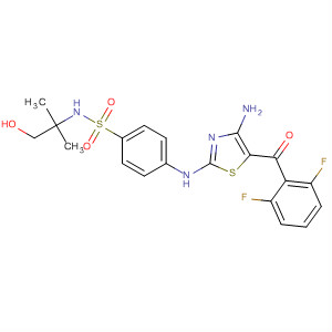 746629-58-3  Benzenesulfonamide,4-[[4-amino-5-(2,6-difluorobenzoyl)-2-thiazolyl]amino]-N-(2-hydroxy-1,1-dimethylethyl)-