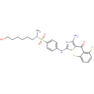 746629-69-6  Benzenesulfonamide,4-[[4-amino-5-(2,6-difluorobenzoyl)-2-thiazolyl]amino]-N-(6-hydroxyhexyl)-N-methyl-