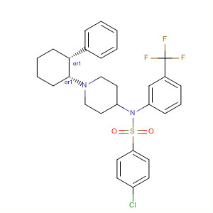 746648-84-0  Benzenesulfonamide,4-chloro-N-[1-[(1R,2R)-2-phenylcyclohexyl]-4-piperidinyl]-N-[3-(trifluoromethyl)phenyl]-, rel-