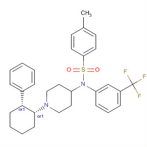 746648-85-1  Benzenesulfonamide,4-methyl-N-[1-[(1R,2R)-2-phenylcyclohexyl]-4-piperidinyl]-N-[3-(trifluoromethyl)phenyl]-, rel-