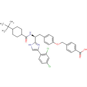 746658-03-7  Benzoic acid,4-[[4-[(2S)-2-[4-(2,4-dichlorophenyl)-1H-imidazol-2-yl]-2-[[[4-(1,1-dimethylethyl)cyclohexyl]carbonyl]amino]ethyl]phenoxy]methyl]-