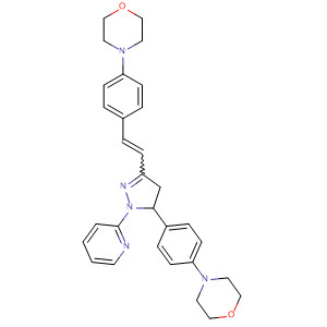 74677-65-9  Morpholine,4-[4-[4,5-dihydro-3-[2-[4-(4-morpholinyl)phenyl]ethenyl]-1-(2-pyridinyl)-1H-pyrazol-5-yl]phenyl]-