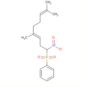 74737-99-8  Benzene, [[(3E)-4,8-dimethyl-1-nitro-3,7-nonadienyl]sulfonyl]-