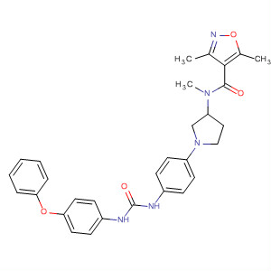 748166-95-2  4-Isoxazolecarboxamide,N,3,5-trimethyl-N-[1-[4-[[[(4-phenoxyphenyl)amino]carbonyl]amino]phenyl]-3-pyrrolidinyl]-