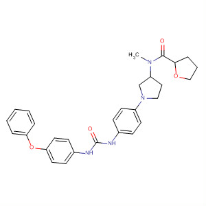 748167-21-7  2-Furancarboxamide,tetrahydro-N-methyl-N-[1-[4-[[[(4-phenoxyphenyl)amino]carbonyl]amino]phenyl]-3-pyrrolidinyl]-