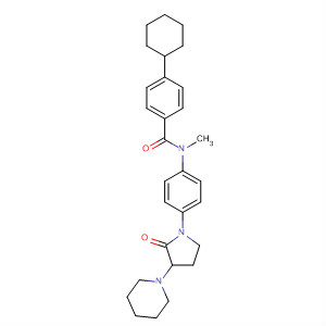 748168-89-0  Benzamide,4-cyclohexyl-N-methyl-N-[4-[2-oxo-3-(1-piperidinyl)-1-pyrrolidinyl]phenyl]-
