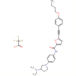 748169-44-0  2-Furancarboxamide,5-[(4-butoxyphenyl)ethynyl]-N-[4-[3-(dimethylamino)-1-pyrrolidinyl]phenyl]-, trifluoroacetate