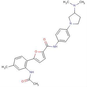 748169-68-8  2-Furancarboxamide,5-[2-(acetylamino)-4-methylphenyl]-N-[4-[3-(dimethylamino)-1-pyrrolidinyl]phenyl]-