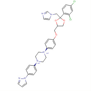 74853-21-7  Piperazine,1-[4-[[2-(2,4-dichlorophenyl)-2-(1H-imidazol-1-ylmethyl)-1,3-dioxolan-4-yl]methoxy]phenyl]-4-[4-(1H-pyrazol-1-yl)phenyl]-, cis-