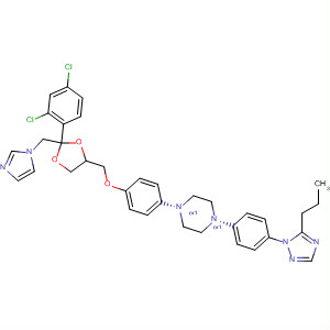 74853-36-4  Piperazine,1-[4-[[2-(2,4-dichlorophenyl)-2-(1H-imidazol-1-ylmethyl)-1,3-dioxolan-4-yl]methoxy]phenyl]-4-[4-(5-propyl-1H-1,2,4-triazol-1-yl)phenyl]-, cis-