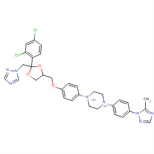 74853-43-3  Piperazine,1-[4-[[2-(2,4-dichlorophenyl)-2-(1H-1,2,4-triazol-1-ylmethyl)-1,3-dioxolan-4-yl]methoxy]phenyl]-4-[4-(5-methyl-1H-1,2,4-triazol-1-yl)phenyl]-, cis-