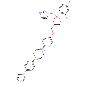 74853-54-6  Piperazine,1-[4-[[2-(2,4-dichlorophenyl)-2-(1H-imidazol-1-ylmethyl)-1,3-dioxolan-4-yl]methoxy]phenyl]-4-[4-(1H-pyrrol-1-yl)phenyl]-, cis-
