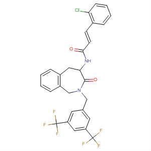 712274-81-2  2-Propenamide,N-[2-[[3,5-bis(trifluoromethyl)phenyl]methyl]-2,3,4,5-tetrahydro-3-oxo-1H-2-benzazepin-4-yl]-3-(2-chlorophenyl)-, (2E)-