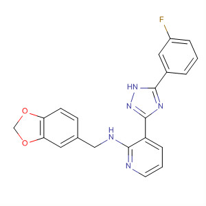 712276-00-1  2-Pyridinamine,N-(1,3-benzodioxol-5-ylmethyl)-3-[5-(3-fluorophenyl)-1H-1,2,4-triazol-3-yl]-
