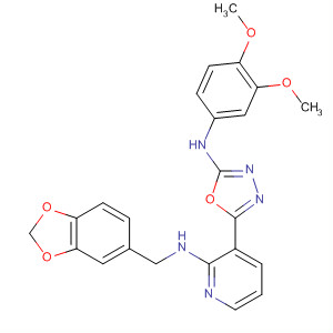 712276-71-6  2-Pyridinamine,N-(1,3-benzodioxol-5-ylmethyl)-3-[5-[(3,4-dimethoxyphenyl)amino]-1,3,4-oxadiazol-2-yl]-