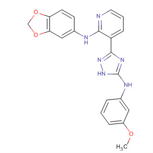 712277-03-7  2-Pyridinamine,N-1,3-benzodioxol-5-yl-3-[5-[(3-methoxyphenyl)amino]-1H-1,2,4-triazol-3-yl]-