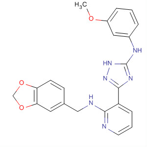 712277-11-7  2-Pyridinamine,N-(1,3-benzodioxol-5-ylmethyl)-3-[5-[(3-methoxyphenyl)amino]-1H-1,2,4-triazol-3-yl]-