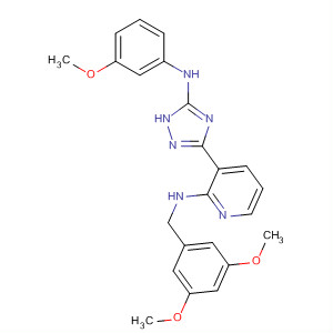 712277-29-7  2-Pyridinamine,N-[(3,5-dimethoxyphenyl)methyl]-3-[5-[(3-methoxyphenyl)amino]-1H-1,2,4-triazol-3-yl]-