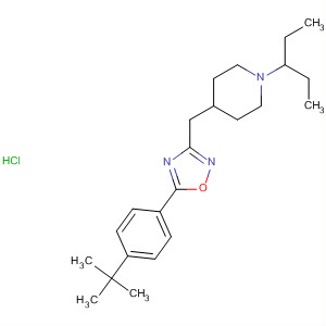 713146-80-6  Piperidine,4-[[5-[4-(1,1-dimethylethyl)phenyl]-1,2,4-oxadiazol-3-yl]methyl]-1-(1-ethylpropyl)-, monohydrochloride