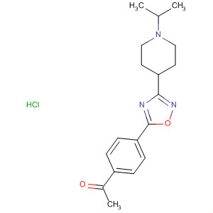 713147-27-4  Ethanone,1-[4-[3-[1-(1-methylethyl)-4-piperidinyl]-1,2,4-oxadiazol-5-yl]phenyl]-,monohydrochloride