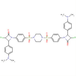 71333-38-5  Piperazine,1,4-bis[[4-[3-chloro-2-[4-(dimethylamino)phenyl]-4-oxo-1-azetidinyl]phenyl]sulfonyl]-