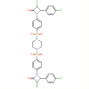 71333-39-6  Piperazine,1,4-bis[[4-[3-chloro-2-(4-chlorophenyl)-4-oxo-1-azetidinyl]phenyl]sulfonyl]-