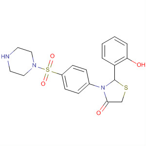 71333-54-5  Piperazine,1-[[4-[2-(2-hydroxyphenyl)-4-oxo-3-thiazolidinyl]phenyl]sulfonyl]-