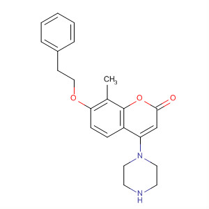 714961-51-0  2H-1-Benzopyran-2-one, 8-methyl-7-(2-phenylethoxy)-4-(1-piperazinyl)-