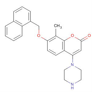 714961-52-1  2H-1-Benzopyran-2-one,8-methyl-7-(1-naphthalenylmethoxy)-4-(1-piperazinyl)-