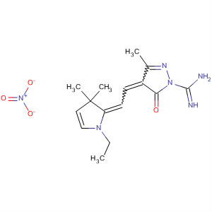 71584-22-0  1H-Pyrazole-1-carboximidamide,4-[(1-ethyl-1,3-dihydro-3,3-dimethyl-2H-pyrrol-2-ylidene)ethylidene]-4,5-dihydro-3-methyl-5-oxo-, mononitrate