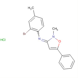 71853-71-9  Benzenamine,2-bromo-4-methyl-N-(2-methyl-5-phenyl-3(2H)-isoxazolylidene)-,monohydrochloride