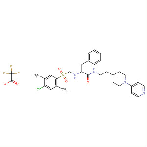 720002-01-7  Benzenepropanamide,2-[[(4-chloro-2,5-dimethylphenyl)sulfonyl]methylamino]-N-[2-[1-(4-pyridinyl)-4-piperidinyl]ethyl]-, mono(trifluoroacetate)