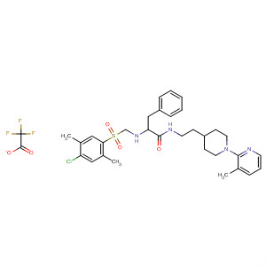 720002-02-8  Benzenepropanamide,2-[[(4-chloro-2,5-dimethylphenyl)sulfonyl]methylamino]-N-[2-[1-(3-methyl-2-pyridinyl)-4-piperidinyl]ethyl]-, mono(trifluoroacetate)