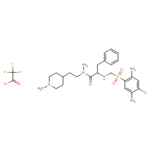 720002-05-1  Benzenepropanamide,2-[[(4-chloro-2,5-dimethylphenyl)sulfonyl]methylamino]-N-methyl-N-[2-(1-methyl-4-piperidinyl)ethyl]-, mono(trifluoroacetate)