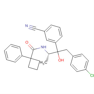 721430-21-3  Cyclobutanecarboxamide,N-[(1S)-3-(4-chlorophenyl)-2-(3-cyanophenyl)-2-hydroxy-1-methylpropyl]-1-phenyl-