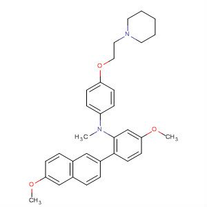 722521-13-3  Benzenamine,5-methoxy-2-(6-methoxy-2-naphthalenyl)-N-methyl-N-[4-[2-(1-piperidinyl)ethoxy]phenyl]-
