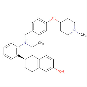 722524-66-5  2-Naphthalenol,6-[2-[ethyl[[4-[(1-methyl-4-piperidinyl)oxy]phenyl]methyl]amino]phenyl]-5,6,7,8-tetrahydro-, (6R)-