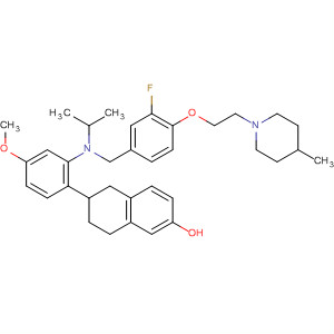 722527-29-9  2-Naphthalenol,6-[2-[[[3-fluoro-4-[2-(4-methyl-1-piperidinyl)ethoxy]phenyl]methyl](1-methylethyl)amino]-4-methoxyphenyl]-5,6,7,8-tetrahydro-