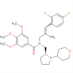 722551-57-7  Benzamide,N-[3-(2,4-difluorophenyl)-2-methyl-2-propenyl]-3,4,5-trimethoxy-N-[[(2S)-1-(tetrahydro-2H-pyran-4-yl)-2-pyrrolidinyl]methyl]-