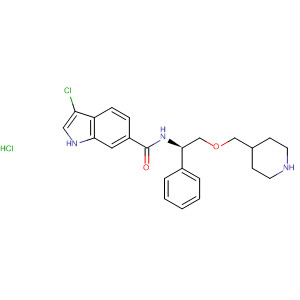 724462-75-3  1H-Indole-6-carboxamide,3-chloro-N-[(1R)-1-phenyl-2-(4-piperidinylmethoxy)ethyl]-, hydrochloride