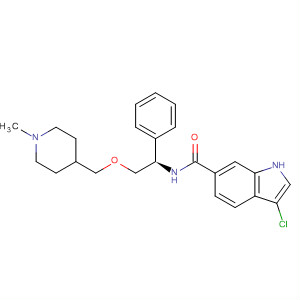 724462-78-6  1H-Indole-6-carboxamide,3-chloro-N-[(1R)-2-[(1-methyl-4-piperidinyl)methoxy]-1-phenylethyl]-