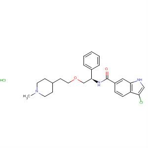 724463-09-6  1H-Indole-6-carboxamide,3-chloro-N-[(1R)-2-[2-(1-methyl-4-piperidinyl)ethoxy]-1-phenylethyl]-,hydrochloride
