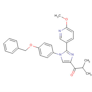 726196-48-1  1-Propanone,1-[2-(6-methoxy-3-pyridinyl)-1-[4-(phenylmethoxy)phenyl]-1H-imidazol-4-yl]-2-methyl-