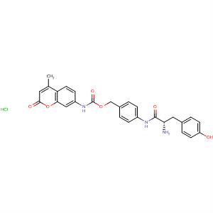 728916-22-1  Carbamic acid, (4-methyl-2-oxo-2H-1-benzopyran-7-yl)-,[4-[[(2S)-2-amino-3-(4-hydroxyphenyl)-1-oxopropyl]amino]phenyl]methylester, monohydrochloride