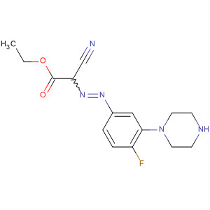 729563-36-4  Acetic acid, cyano[[4-fluoro-3-(1-piperazinyl)phenyl]azo]-, ethyl ester