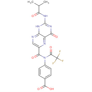 700863-20-3  Benzoic acid,4-[[[1,4-dihydro-2-[(2-methyl-1-oxopropyl)amino]-4-oxo-6-pteridinyl]carbonyl](trifluoroacetyl)amino]-