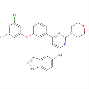 701242-80-0  1H-Indazol-5-amine,N-[6-[3-(3,5-dichlorophenoxy)phenyl]-2-(4-morpholinyl)-4-pyrimidinyl]-