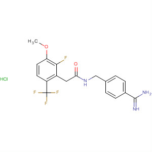 701264-20-2  Benzeneacetamide,N-[[4-(aminoiminomethyl)phenyl]methyl]-2-fluoro-a-methoxy-4-(trifluoromethyl)-, monohydrochloride