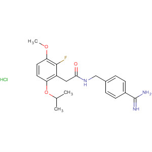 701264-78-0  Benzeneacetamide,N-[[4-(aminoiminomethyl)phenyl]methyl]-2-fluoro-a-methoxy-4-(1-methylethoxy)-, monohydrochloride